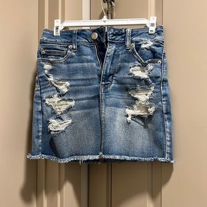 American Eagle Jean Distressed Skirt